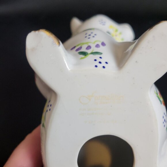 Vintage Formalities Baum Bros Pig Figurine Hand Painted Flowers Gold Trim Cottag - Picture 7 of 8